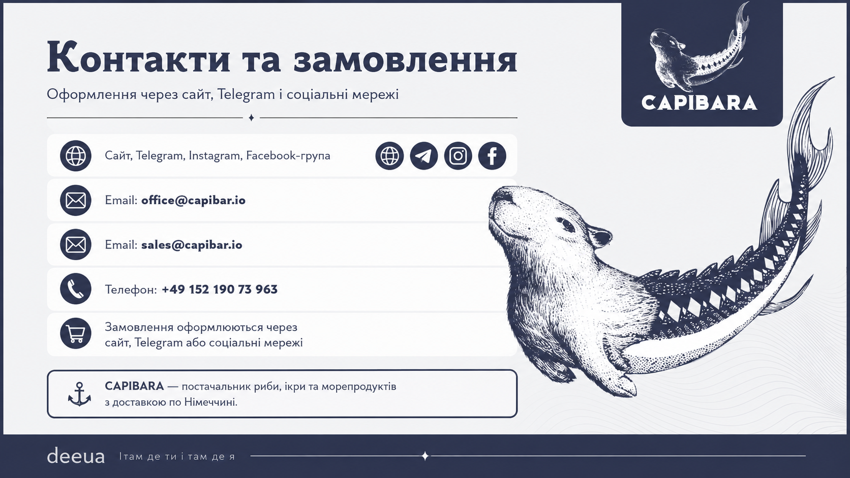 CAPIBARA ikra ryba ta moreprodukty z dostavkoyu po Nimechchyni 1